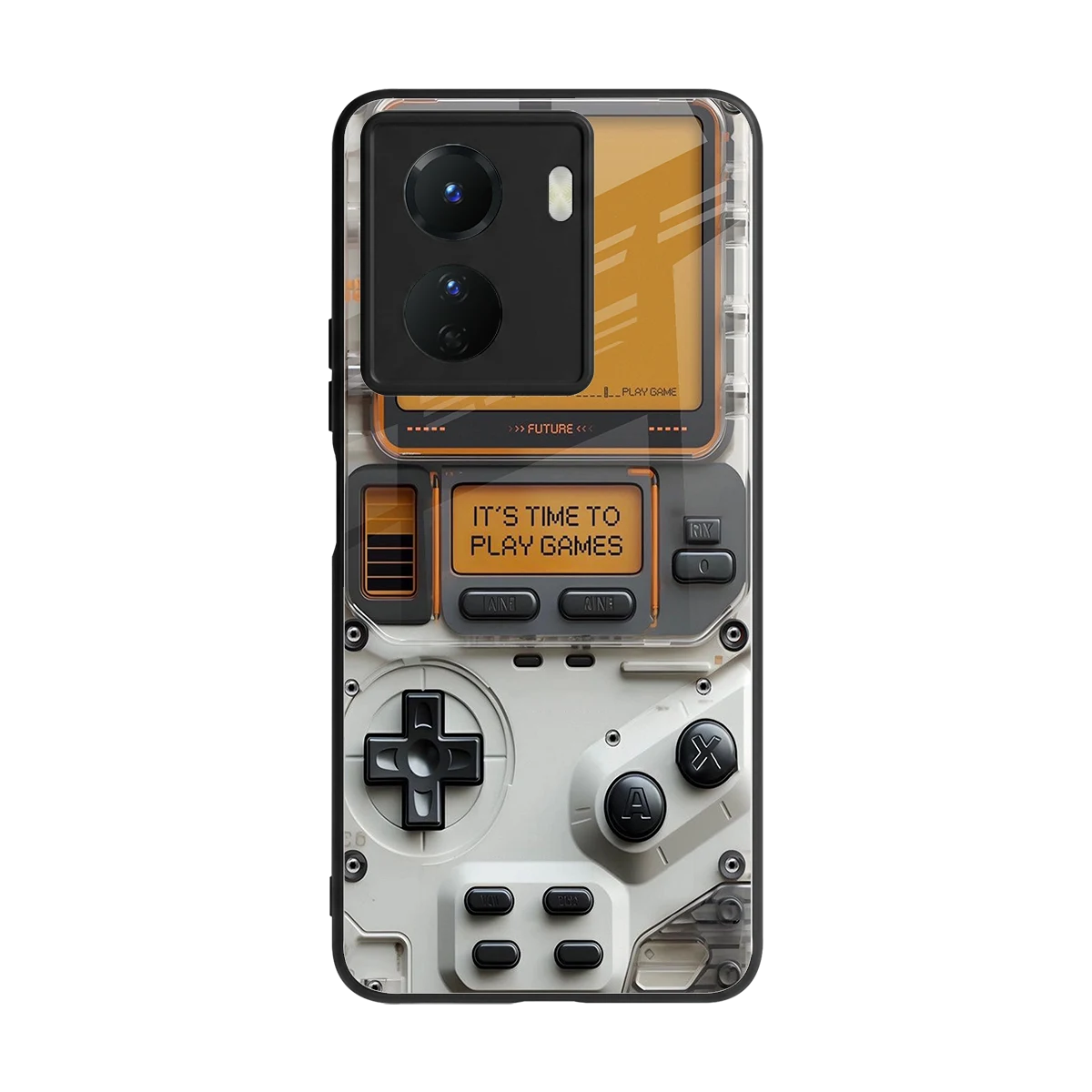 Gameboy Orange back phone cover | glass case for vivo y16