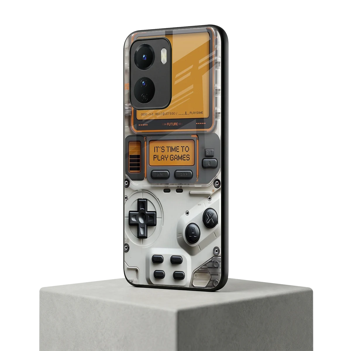 Gameboy Orange vivo y16 mobile cover | shockproof glass phone case