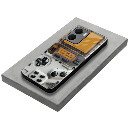 Gameboy Orange stylish phone case for vivo y16 | glossy glass and slim fit