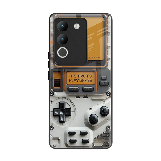 Gameboy Orange back phone cover | glass case for vivo y200 5g