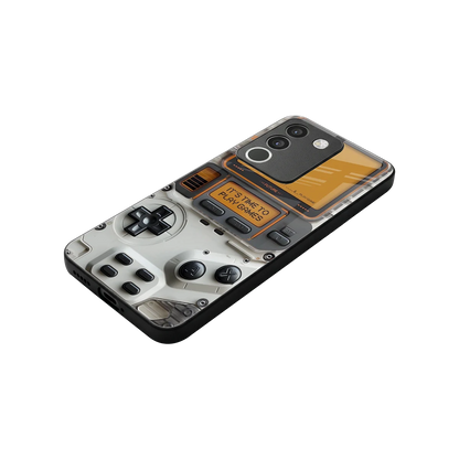 Gameboy Orange stylish phone case for vivo y200 5g | glossy glass and slim fit