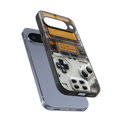 Gameboy Orange sleek google pixel 10 cover with tempered glass back and TPU edges