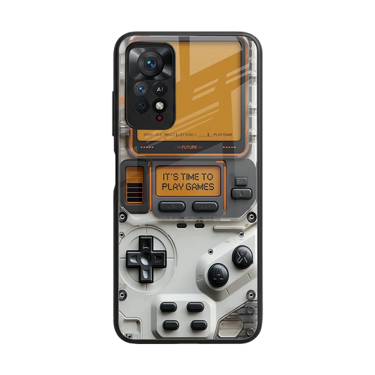 Gameboy Orange back phone cover | glass case for redmi note 11 pro