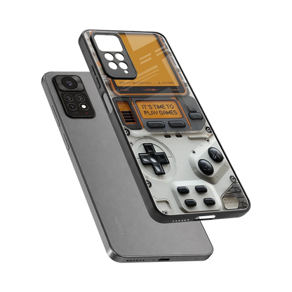Gameboy Orange sleek redmi note 11 pro cover with tempered glass back and TPU edges