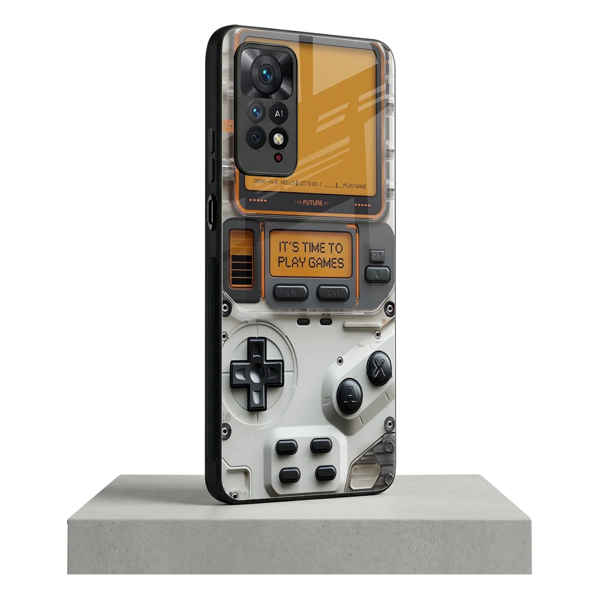 Gameboy Orange redmi note 11 pro mobile cover | shockproof glass phone case