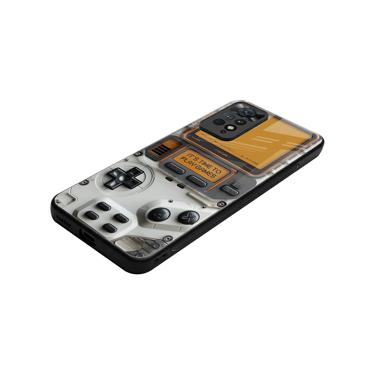 Gameboy Orange stylish phone case for redmi note 11 pro | glossy glass and slim fit