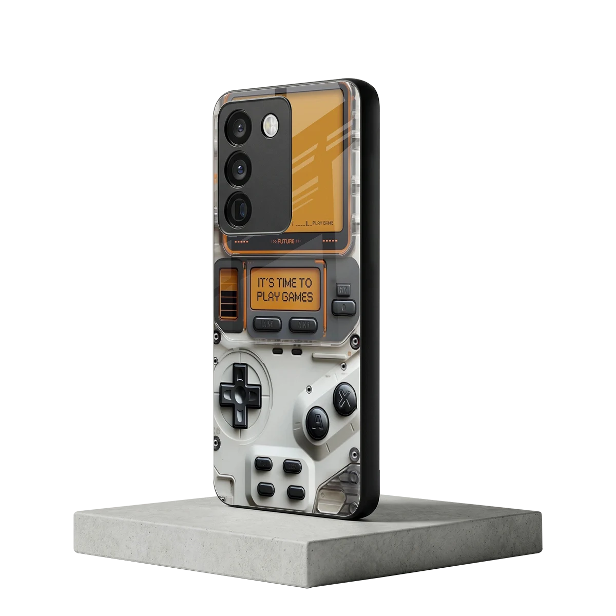 Gameboy Orange vivo y200 5g mobile cover | shockproof glass phone case