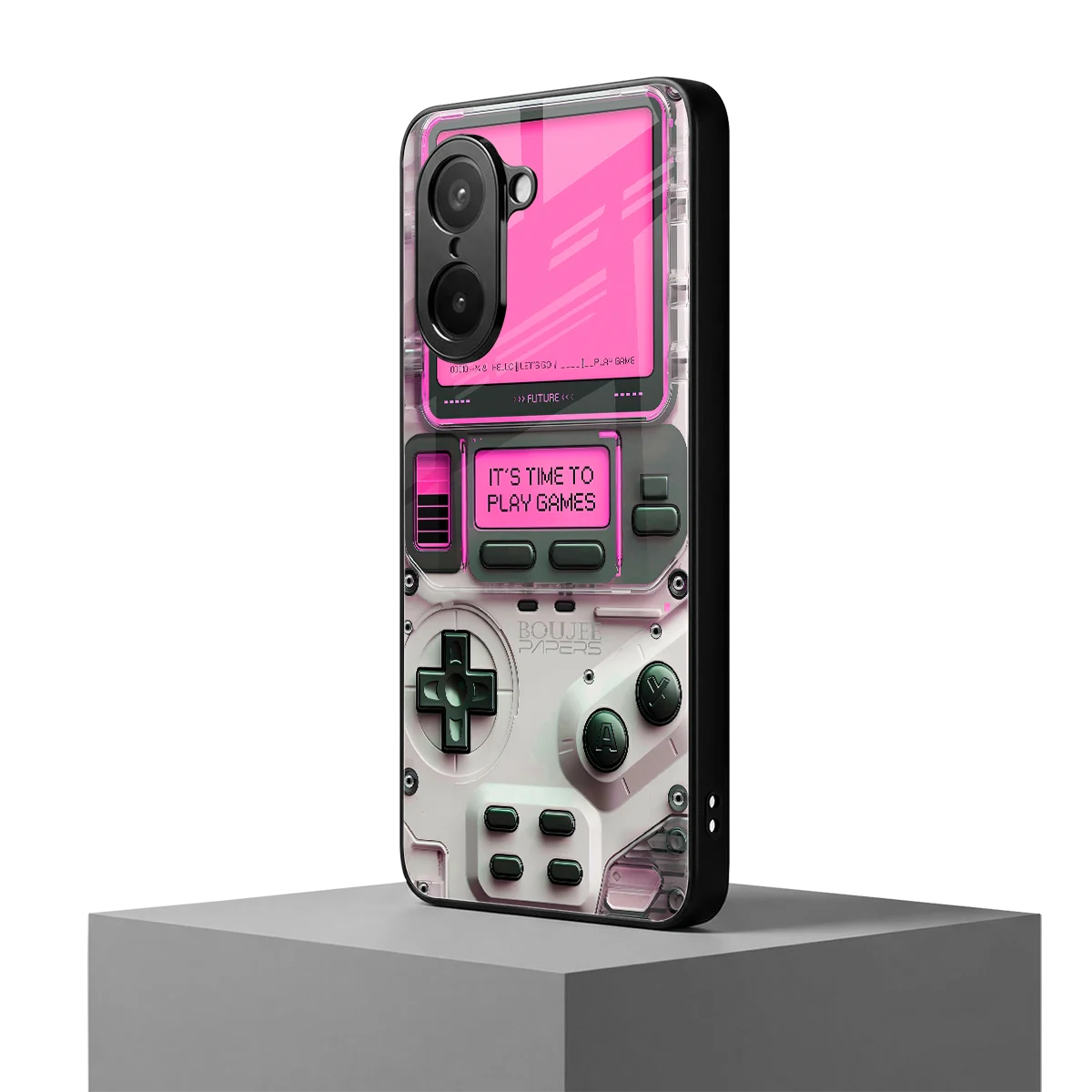 Gameboy Pink oneplus nord ce5 5g mobile cover | shockproof glass phone case
