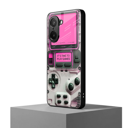 Gameboy Pink oneplus nord ce5 5g mobile cover | shockproof glass phone case
