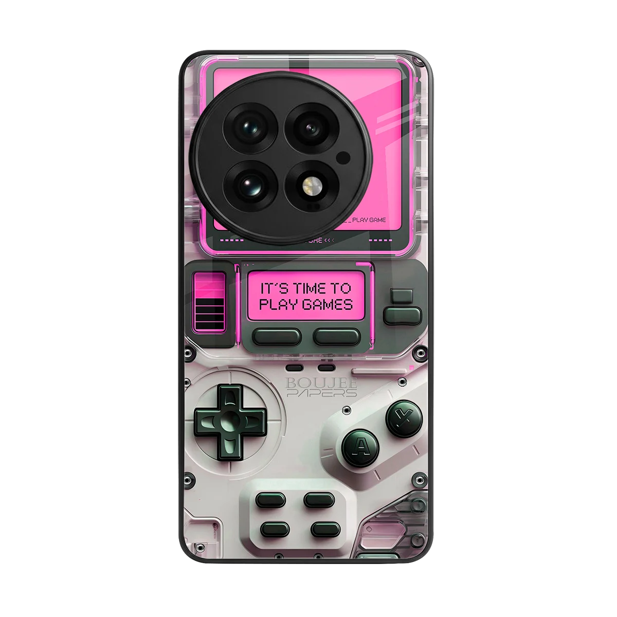 Gameboy Pink back phone cover | glass case for oneplus 13
