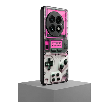 Gameboy Pink oneplus 13 mobile cover | shockproof glass phone case