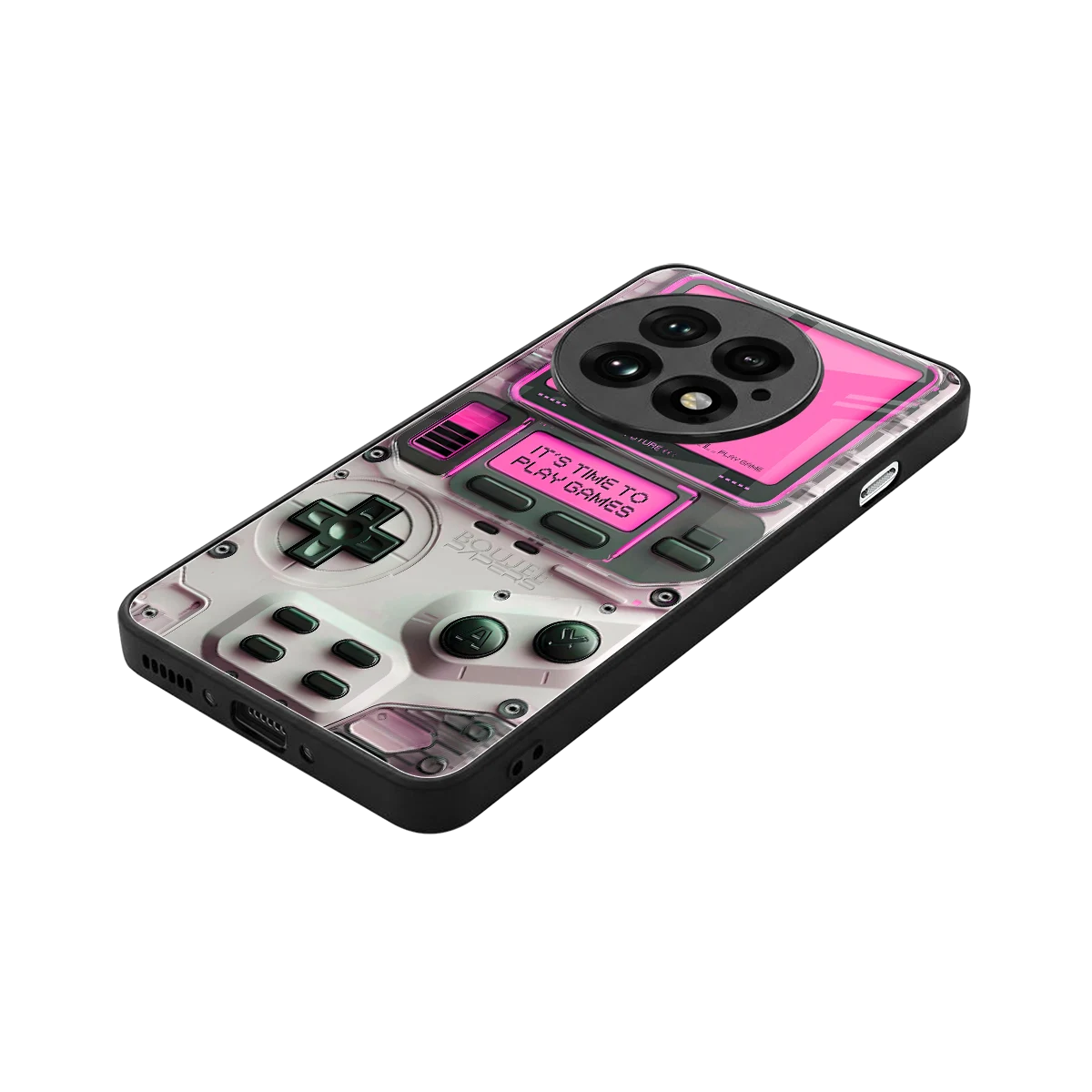 Gameboy Pink stylish phone case for oneplus 13 | glossy glass and slim fit