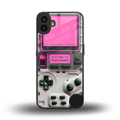 Gameboy Pink back phone cover | glass case for cmf nothing phone 1