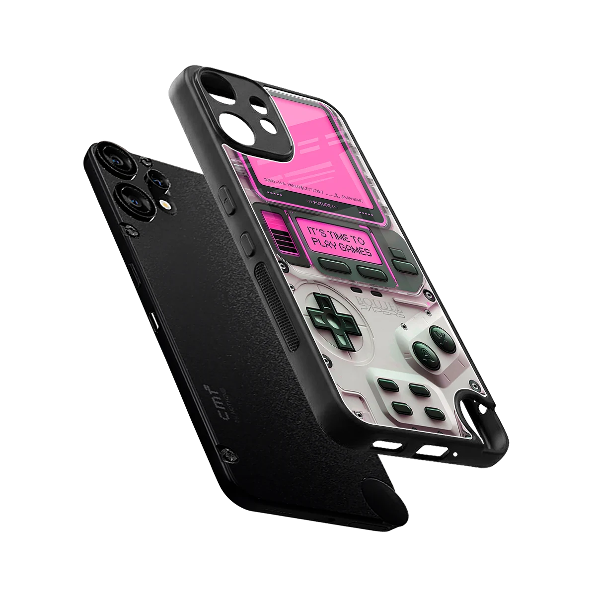 Gameboy Pink sleek cmf nothing phone 2 pro cover with tempered glass back and TPU edges