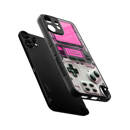 Gameboy Pink sleek cmf nothing phone 2 pro cover with tempered glass back and TPU edges