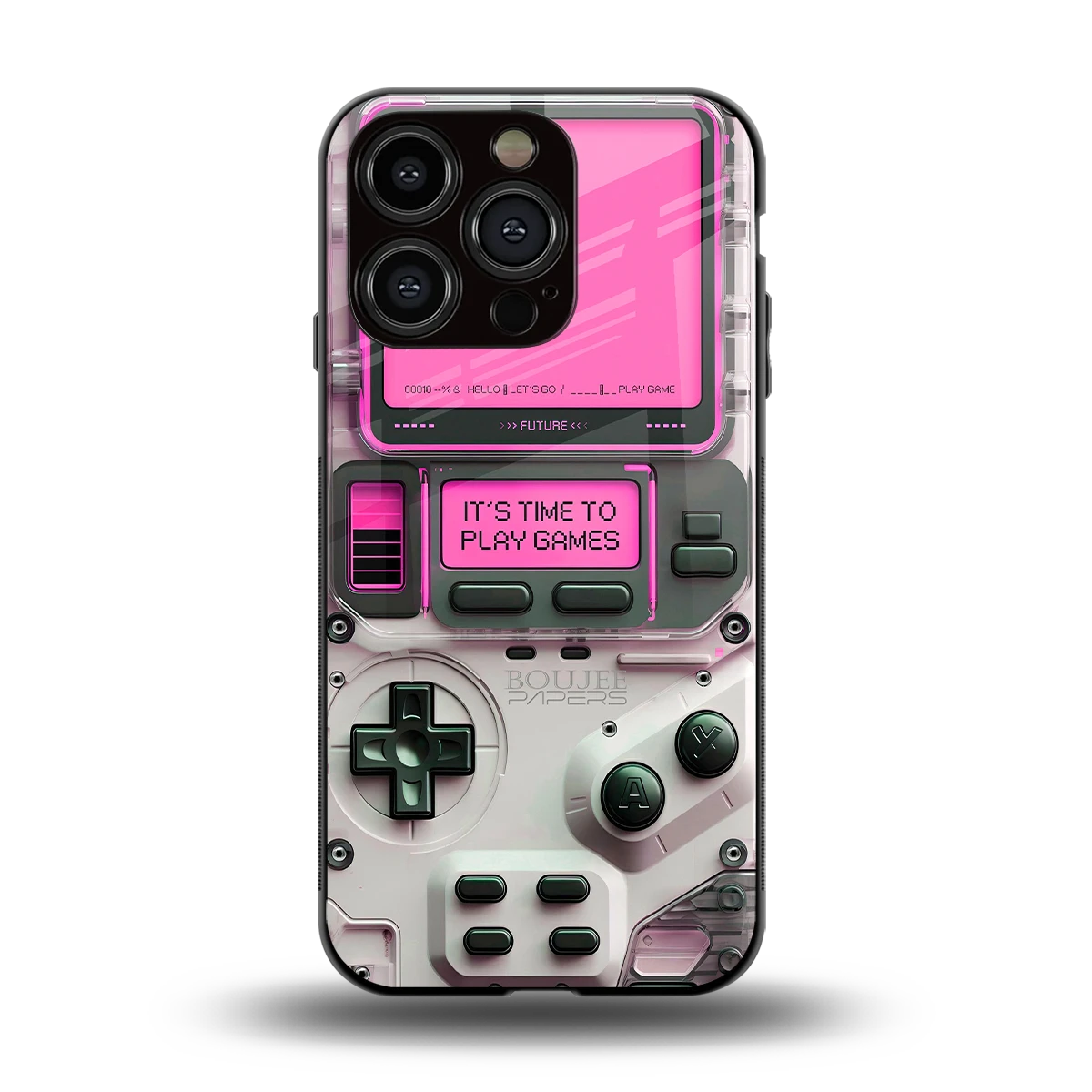 Gameboy Pink back phone cover | glass case for iphone 13 pro