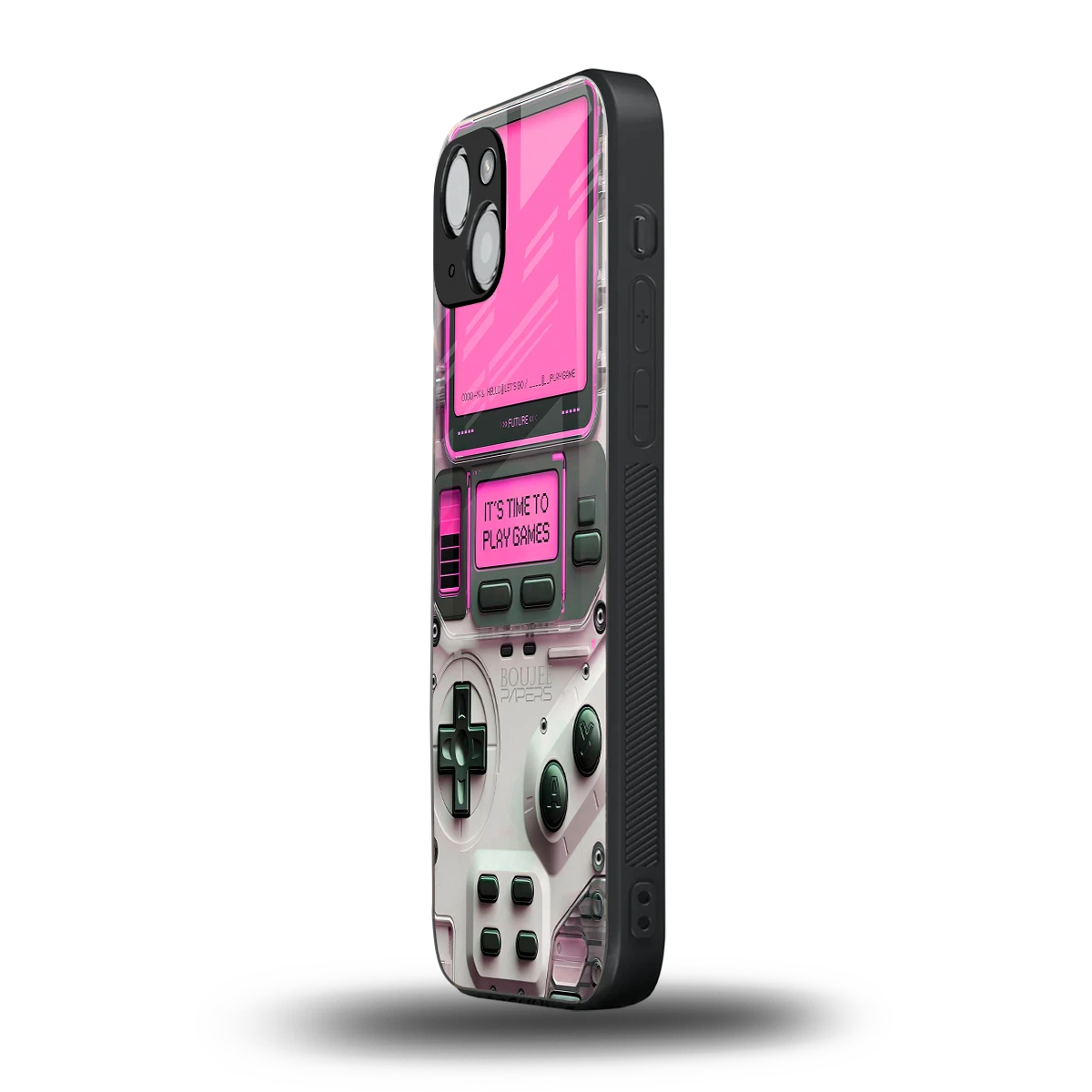 Gameboy Pink iphone 14 mobile cover | shockproof glass phone case