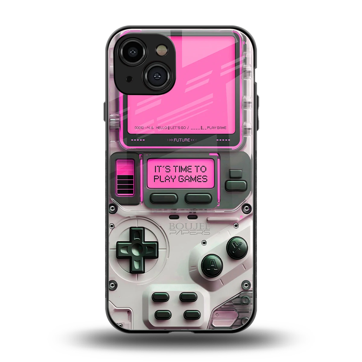 Gameboy Pink back phone cover | glass case for iphone 15
