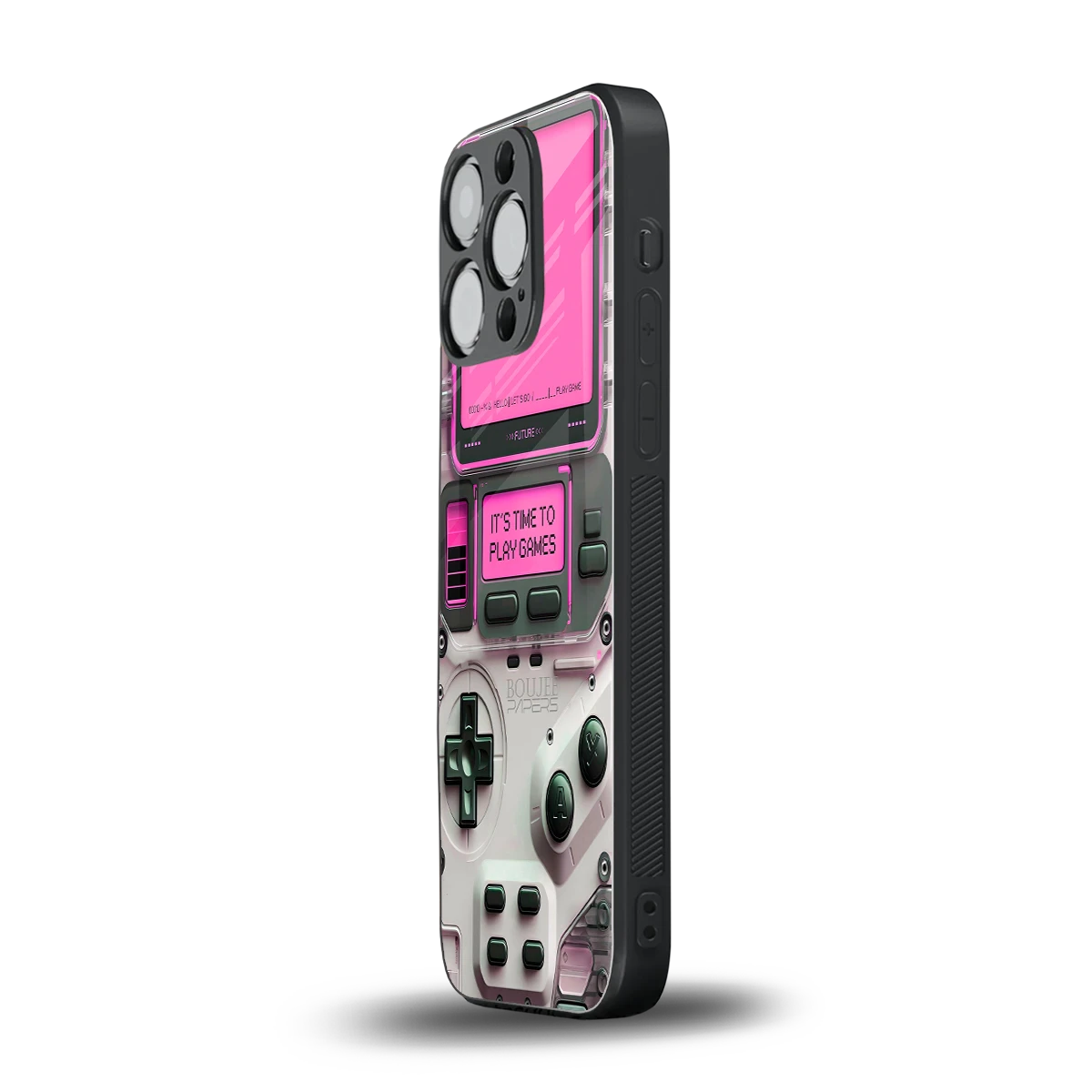 Gameboy Pink iphone 16 pro mobile cover | shockproof glass phone case