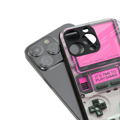 Gameboy Pink stylish phone case for iphone 16 pro max | glossy glass and slim fit
