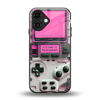 Gameboy Pink back phone cover | glass case for iphone 16