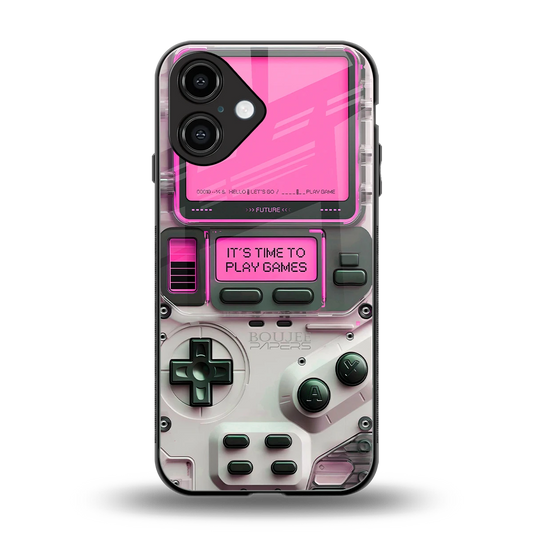 Gameboy Pink back phone cover | glass case for iphone 16