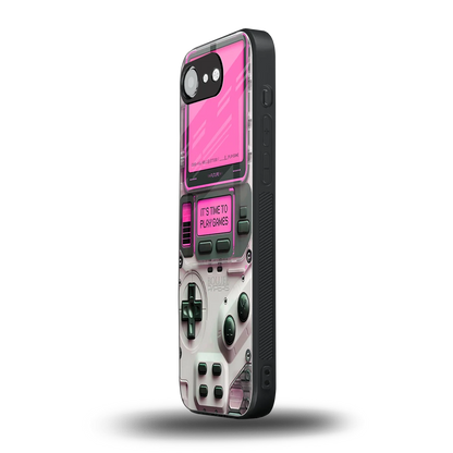 Gameboy Pink iphone 16e mobile cover | shockproof glass phone case