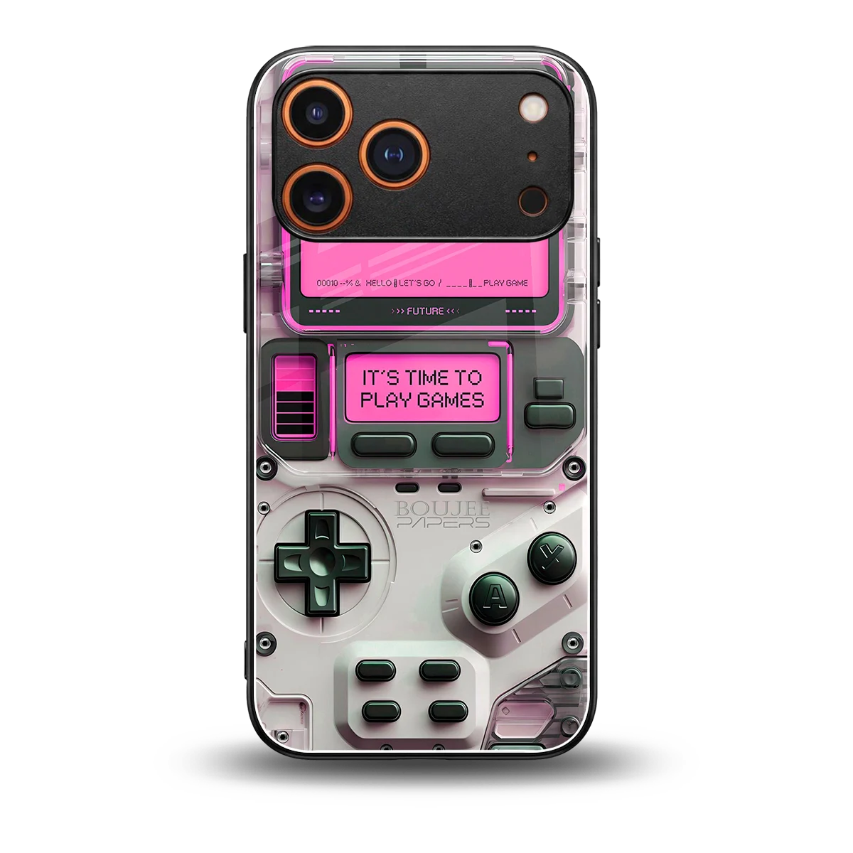 Gameboy Pink back phone cover | glass case for iphone 17 pro