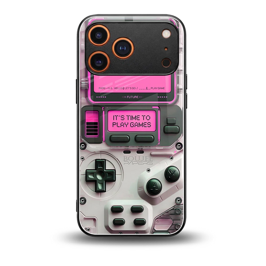 Gameboy Pink back phone cover | glass case for iphone 17 pro max