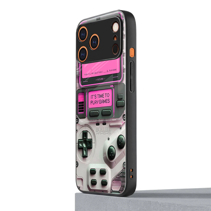 Gameboy Pink iphone 17 pro mobile cover | shockproof glass phone case