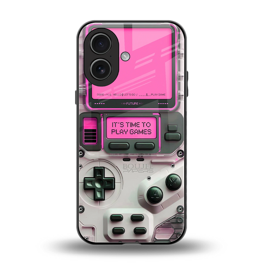 Gameboy Pink back phone cover | glass case for iphone 17