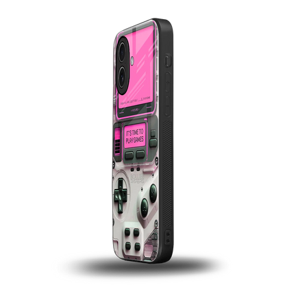 Gameboy Pink iphone 17 mobile cover | shockproof glass phone case