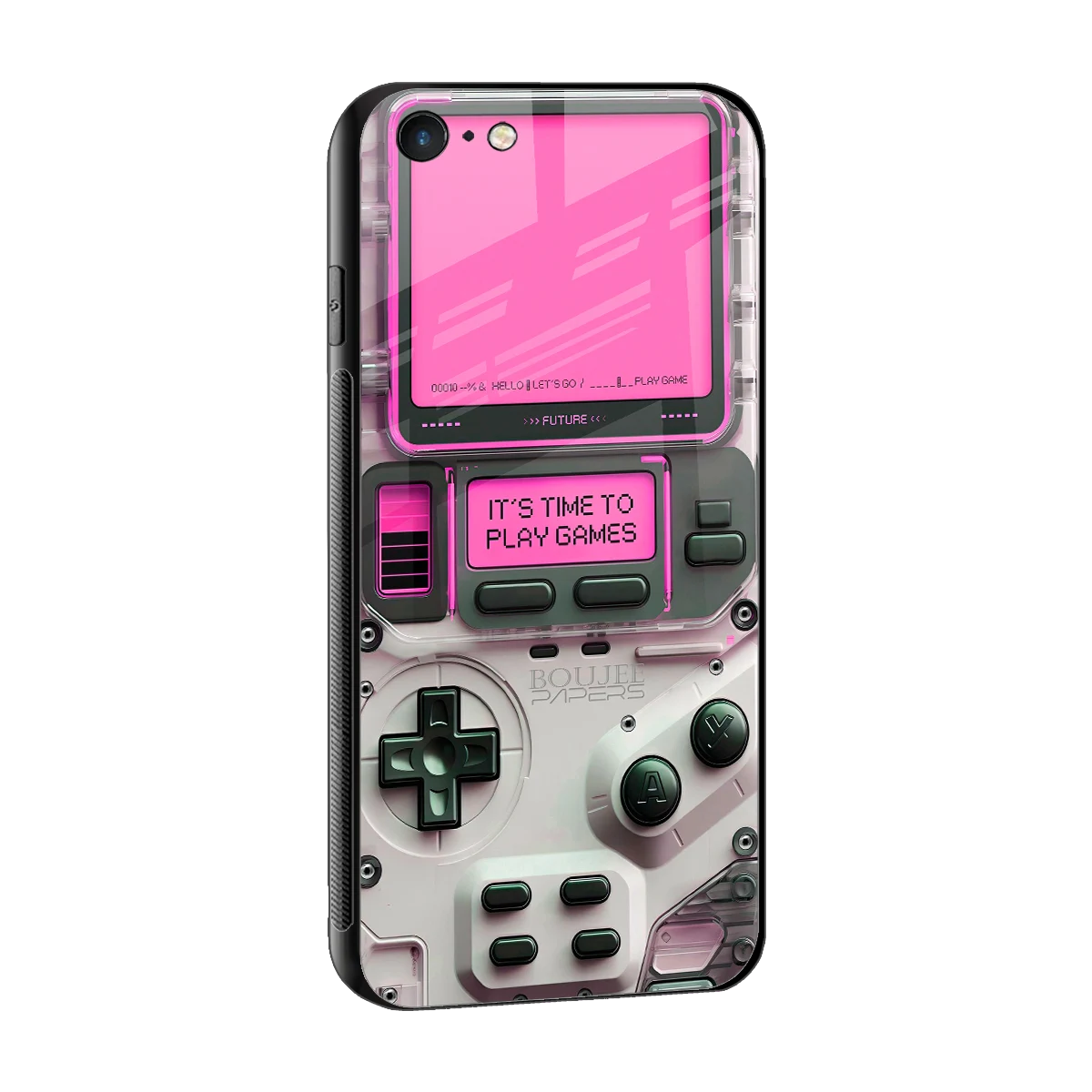 Gameboy Pink sleek iphone 6s plus cover with tempered glass back and TPU edges