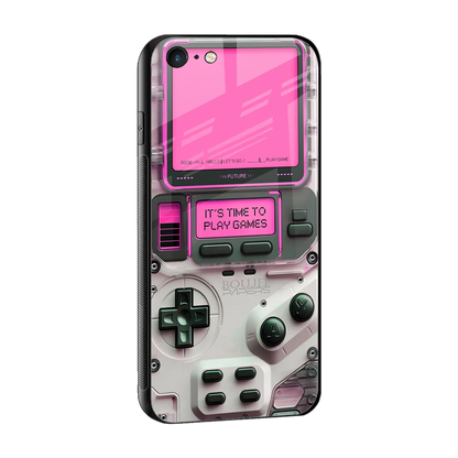 Gameboy Pink sleek iphone 6s plus cover with tempered glass back and TPU edges