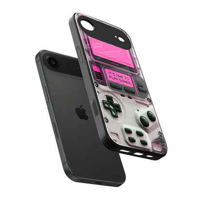 Gameboy Pink sleek iphone air cover with tempered glass back and TPU edges