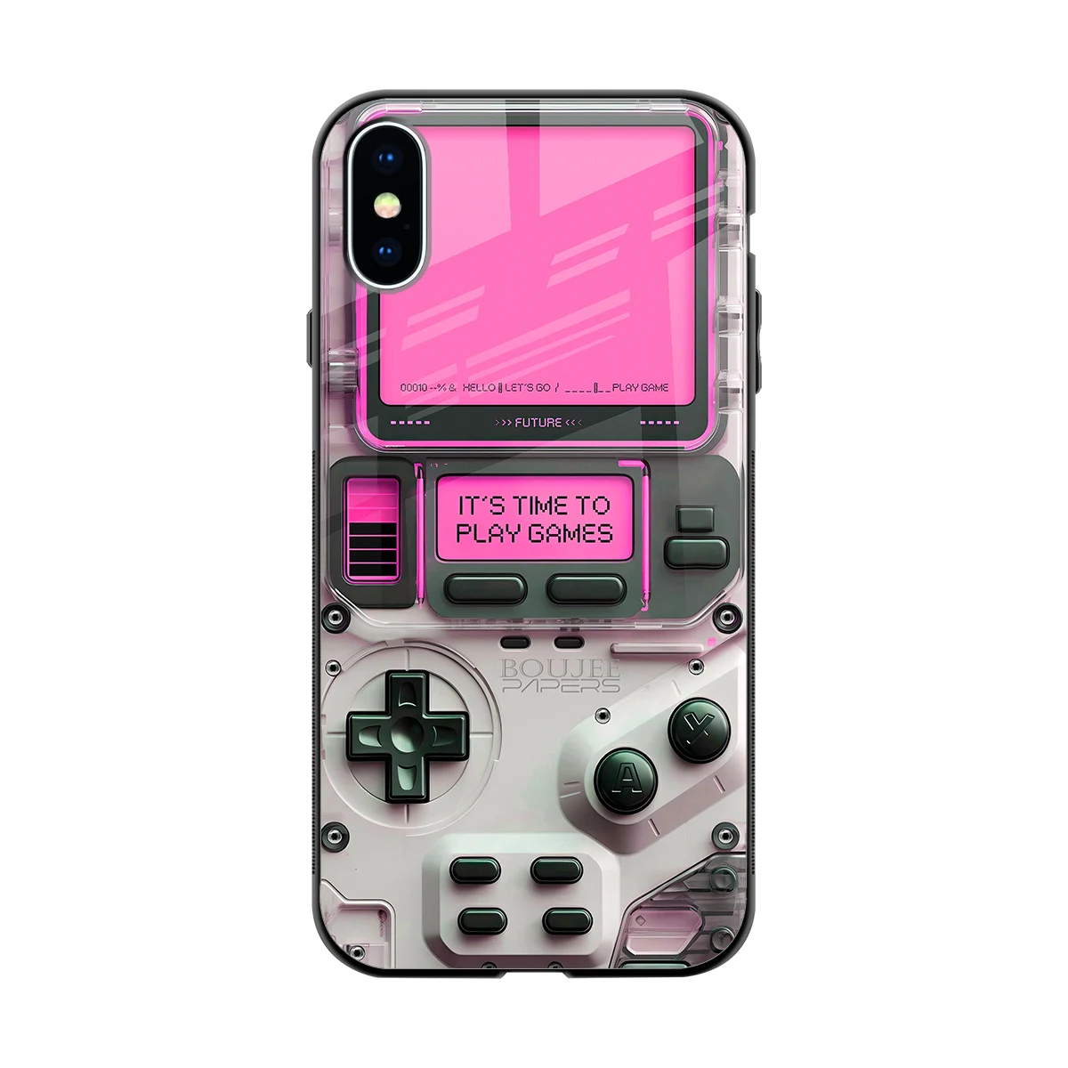 Gameboy Pink back phone cover | glass case for iphone xs