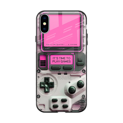 Gameboy Pink back phone cover | glass case for iphone xs