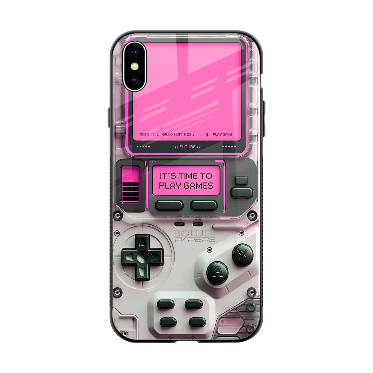 Gameboy Pink back phone cover | glass case for iphone xs max