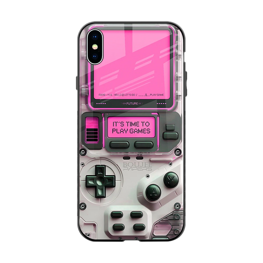 Gameboy Pink back phone cover | glass case for iphone xs max