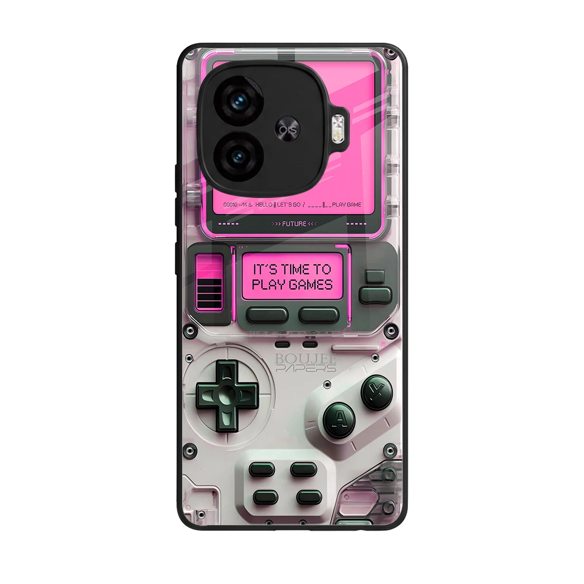 Gameboy Pink back phone cover | glass case for iqoo neo 10r 5g