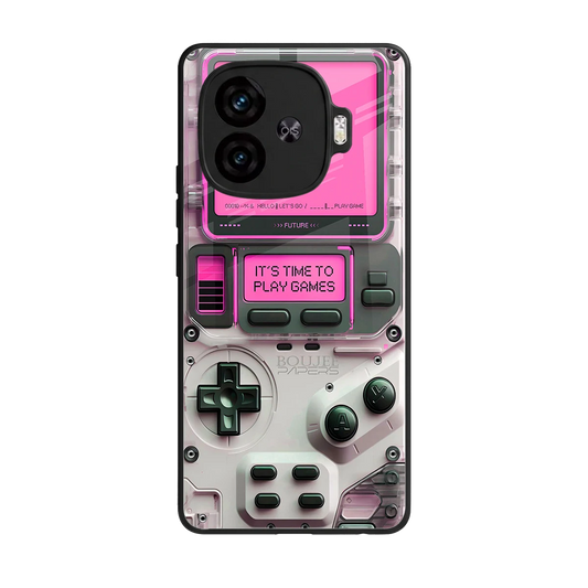 Gameboy Pink back phone cover | glass case for iqoo neo 10r 5g