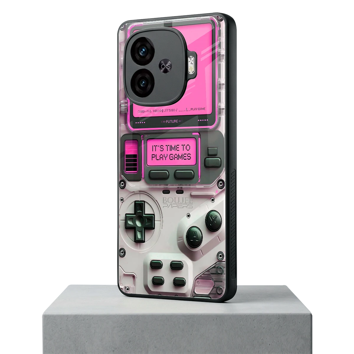 Gameboy Pink iqoo neo 10r 5g mobile cover | shockproof glass phone case