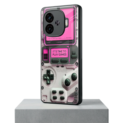 Gameboy Pink iqoo neo 10r 5g mobile cover | shockproof glass phone case