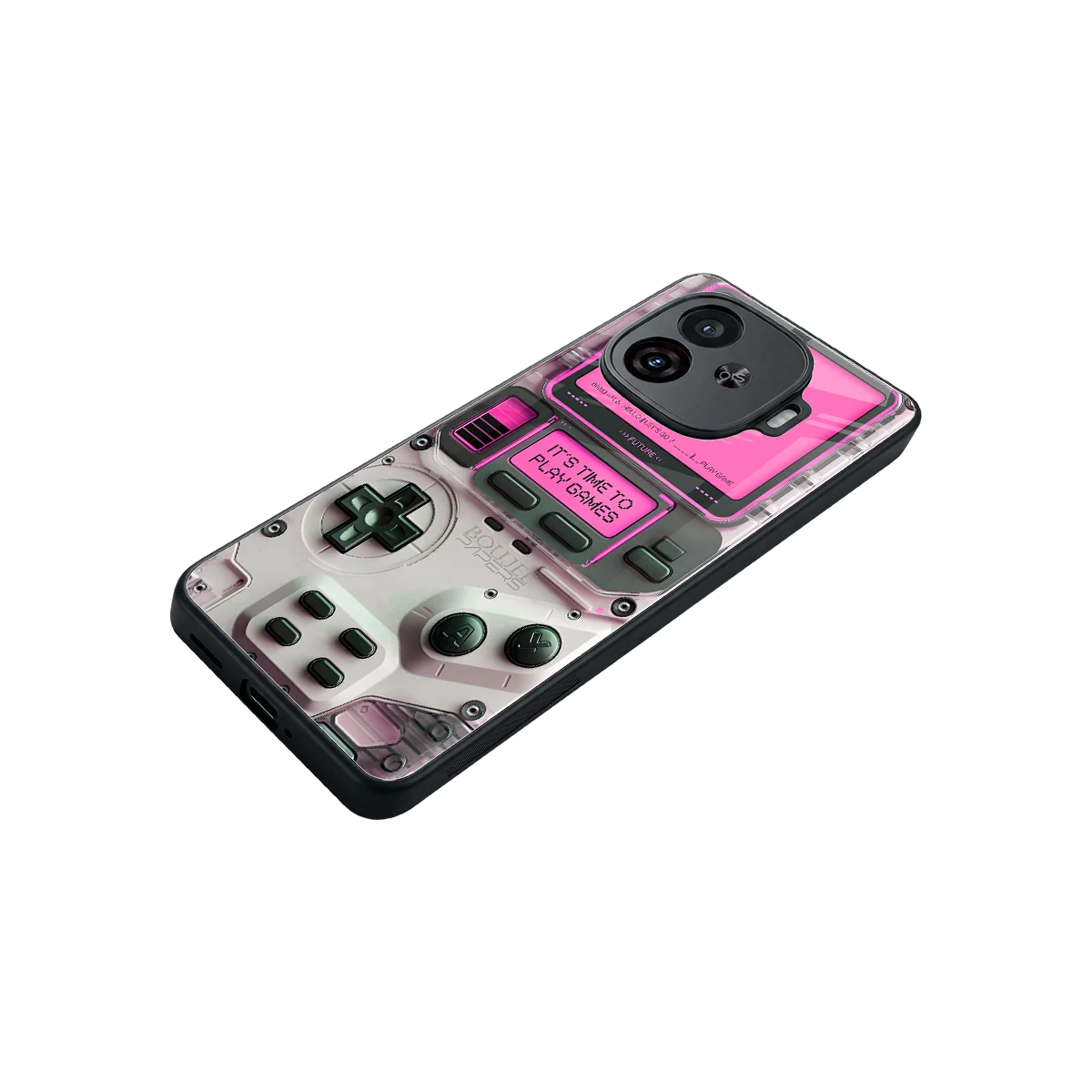 Gameboy Pink stylish phone case for iqoo neo 10r 5g | glossy glass and slim fit