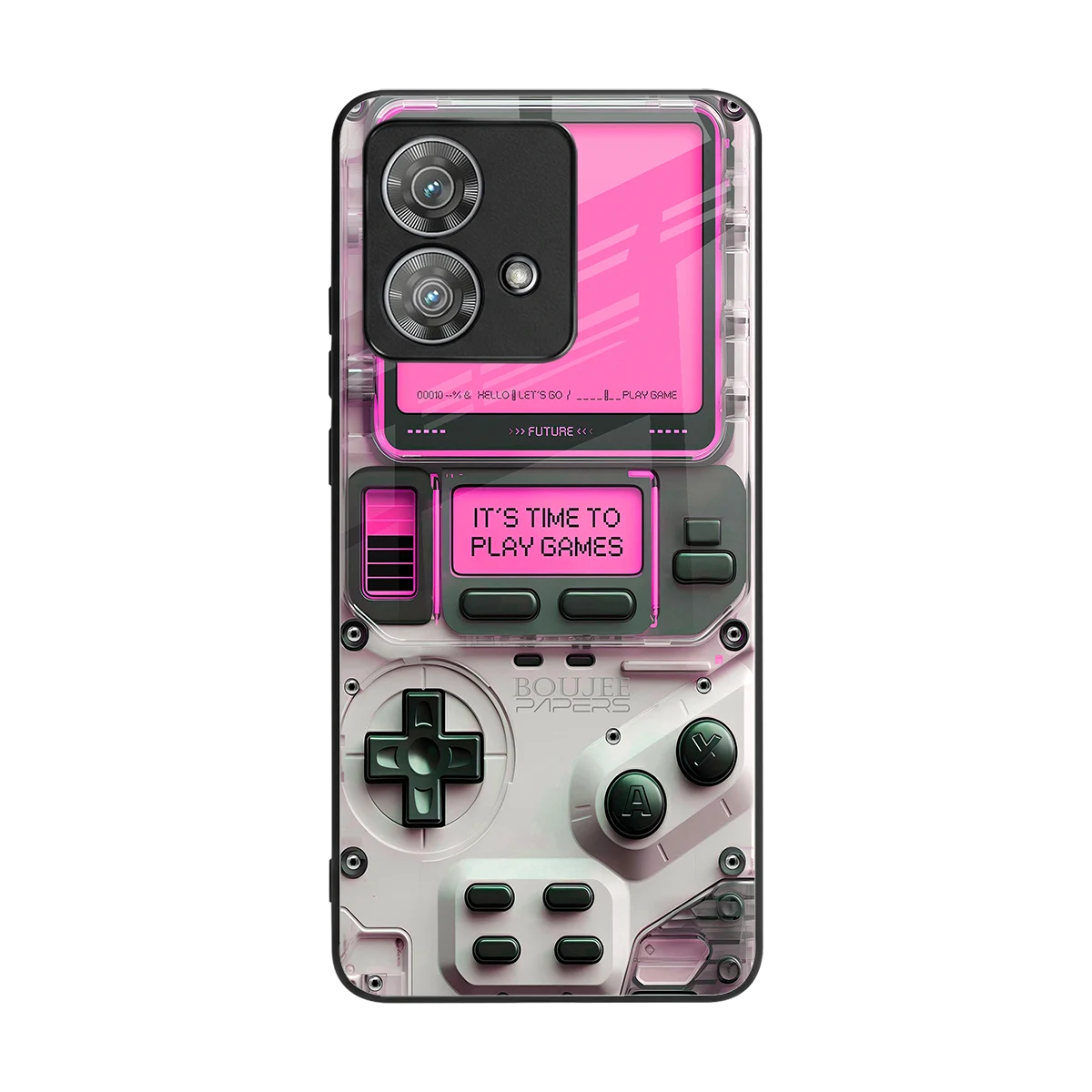 Gameboy Pink back phone cover | glass case for motorola edge 40 neo 5g