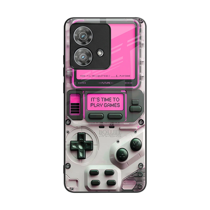 Gameboy Pink back phone cover | glass case for motorola edge 40 neo 5g