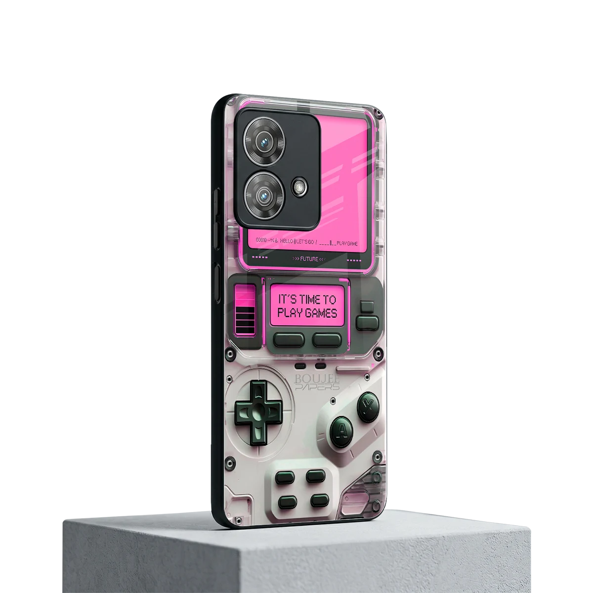 Gameboy Pink motorola edge 40 neo 5g mobile cover | shockproof glass phone case