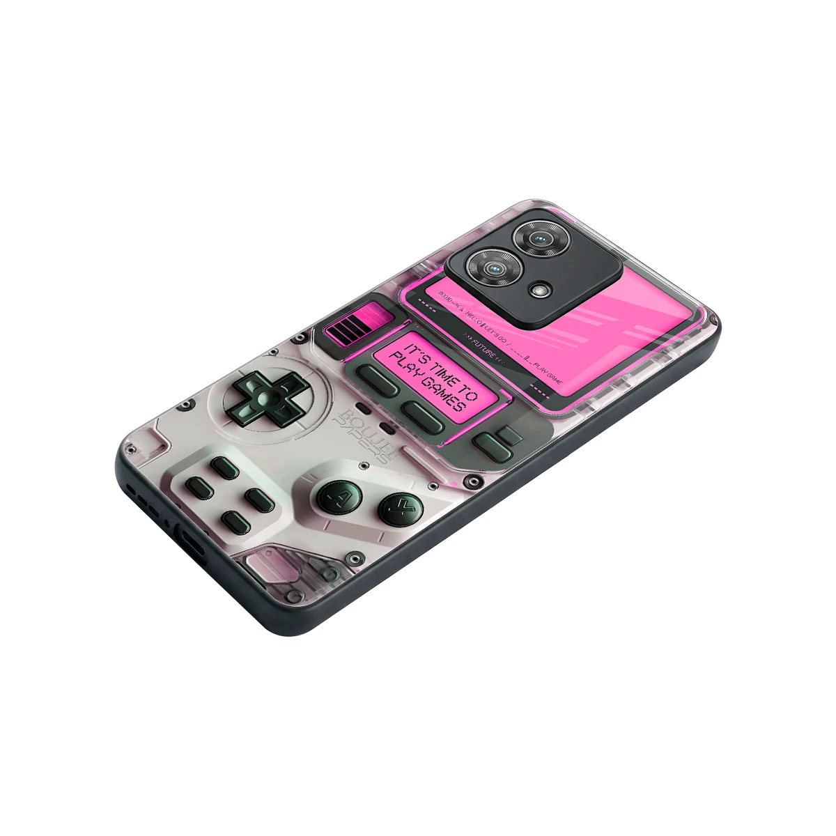 Gameboy Pink stylish phone case for motorola edge 40 neo 5g | glossy glass and slim fit