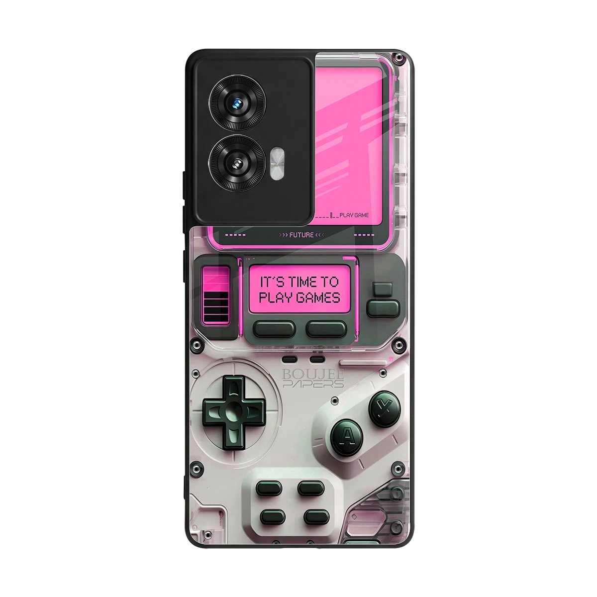 Gameboy Pink back phone cover | glass case for motorola edge 50 fusion