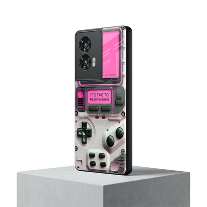 Gameboy Pink motorola edge 50 fusion mobile cover | shockproof glass phone case